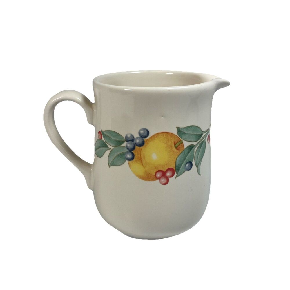 Corelle Coordinates Stoneware Abundance Creamer Fruit Print on Ivory - 4 3/8”
